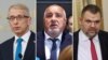 От ляво надясно: Николай Денков, Бойко Борисов, Делян Пеевски. Колаж.