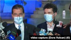 Romania, Ludovic Orban și Nicușor Dan după afișarea exit-poll-urilor 